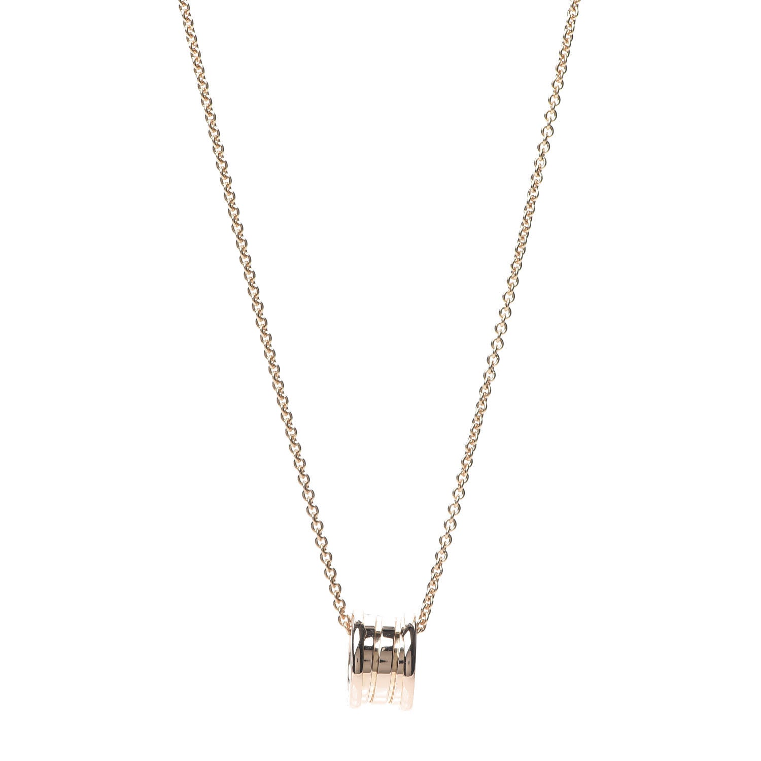 Bulgari 18K Rose Gold B.Zero1 Pendant Necklace 1 of 5