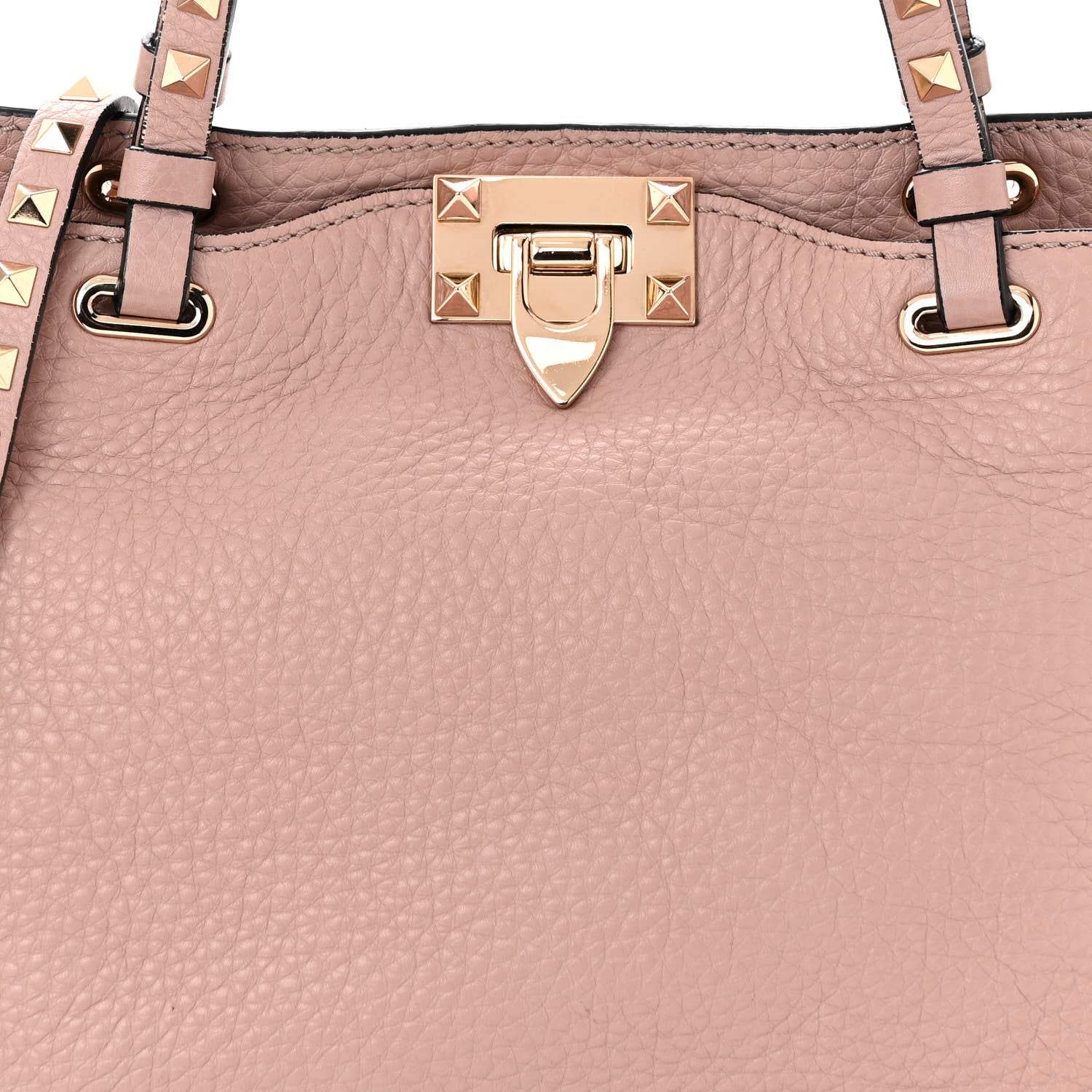 Valentino Garavani Grained Calfskin Small Rockstud Tote Poudre 7 of 10