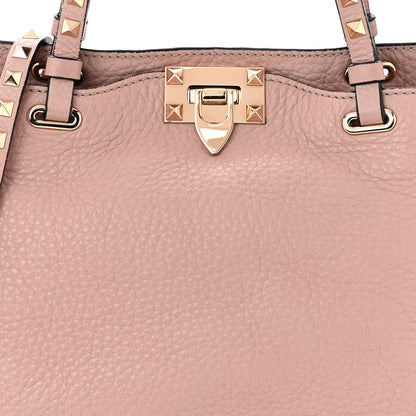 Valentino Garavani Grained Calfskin Small Rockstud Tote Poudre 7 of 10