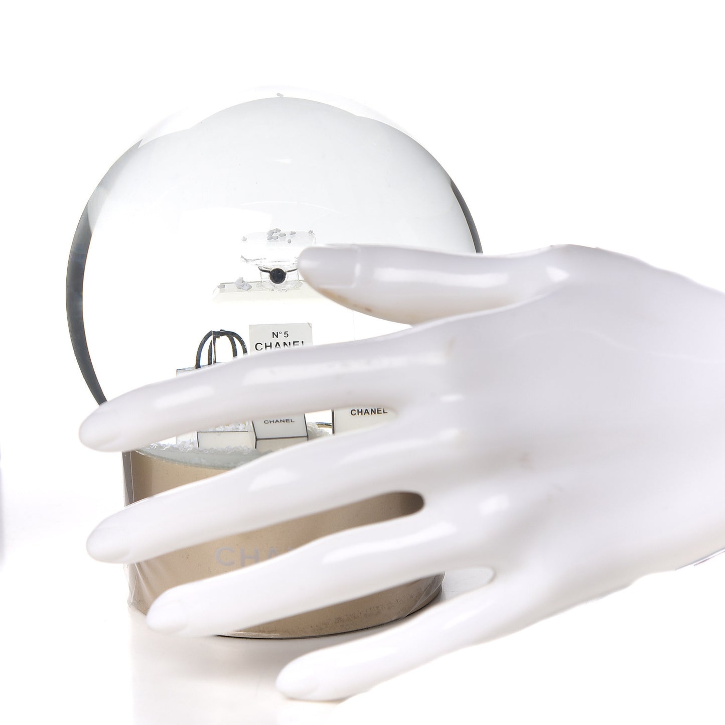 Glass N°5 Perfume Bottle Snow Globe