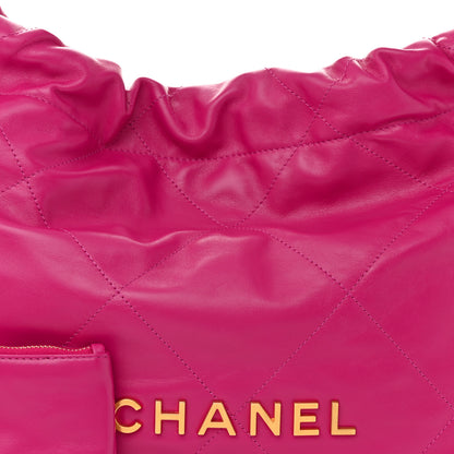 Chanel Shiny Calfskin Quilted Small Chanel 22 Fuchsia 9 of 11