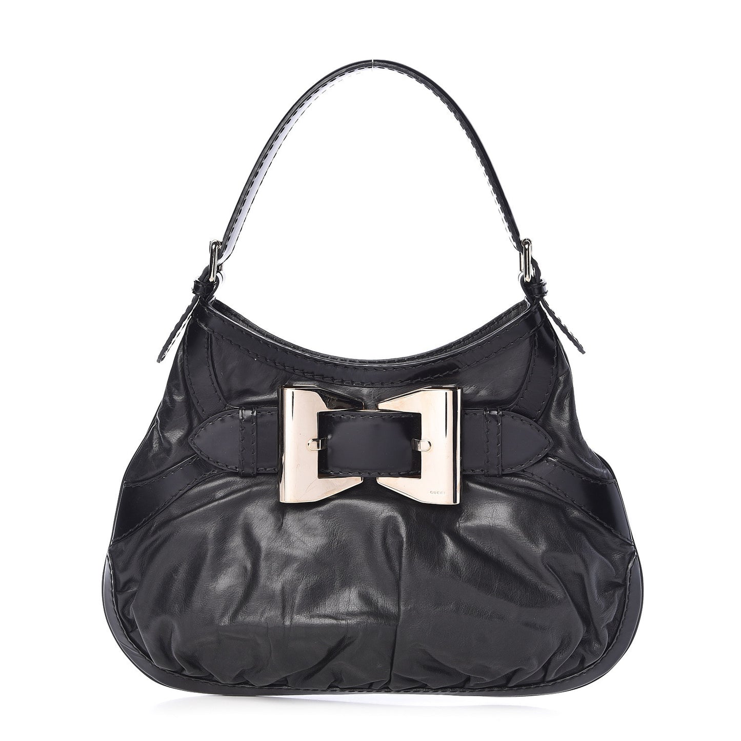 Calfskin Queen Bow Hobo Black