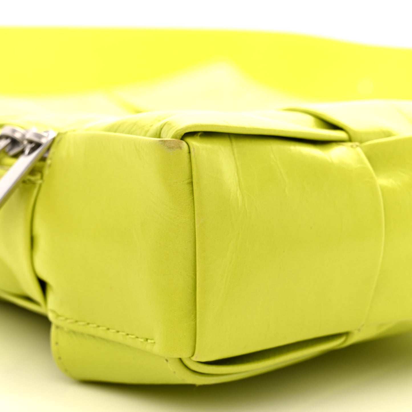 Calfskin Intreccio Mini Cassette Sling Bag Acid Kiwi