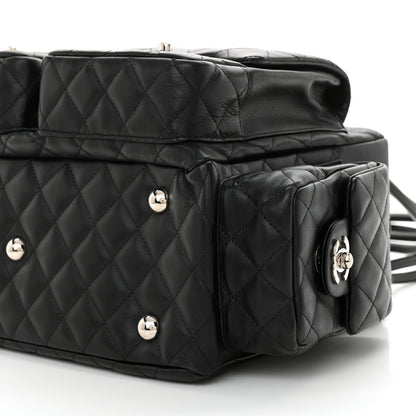 Chanel Calfskin Quilted Large Cambon Multipocket Reporter Black White 10 of 11