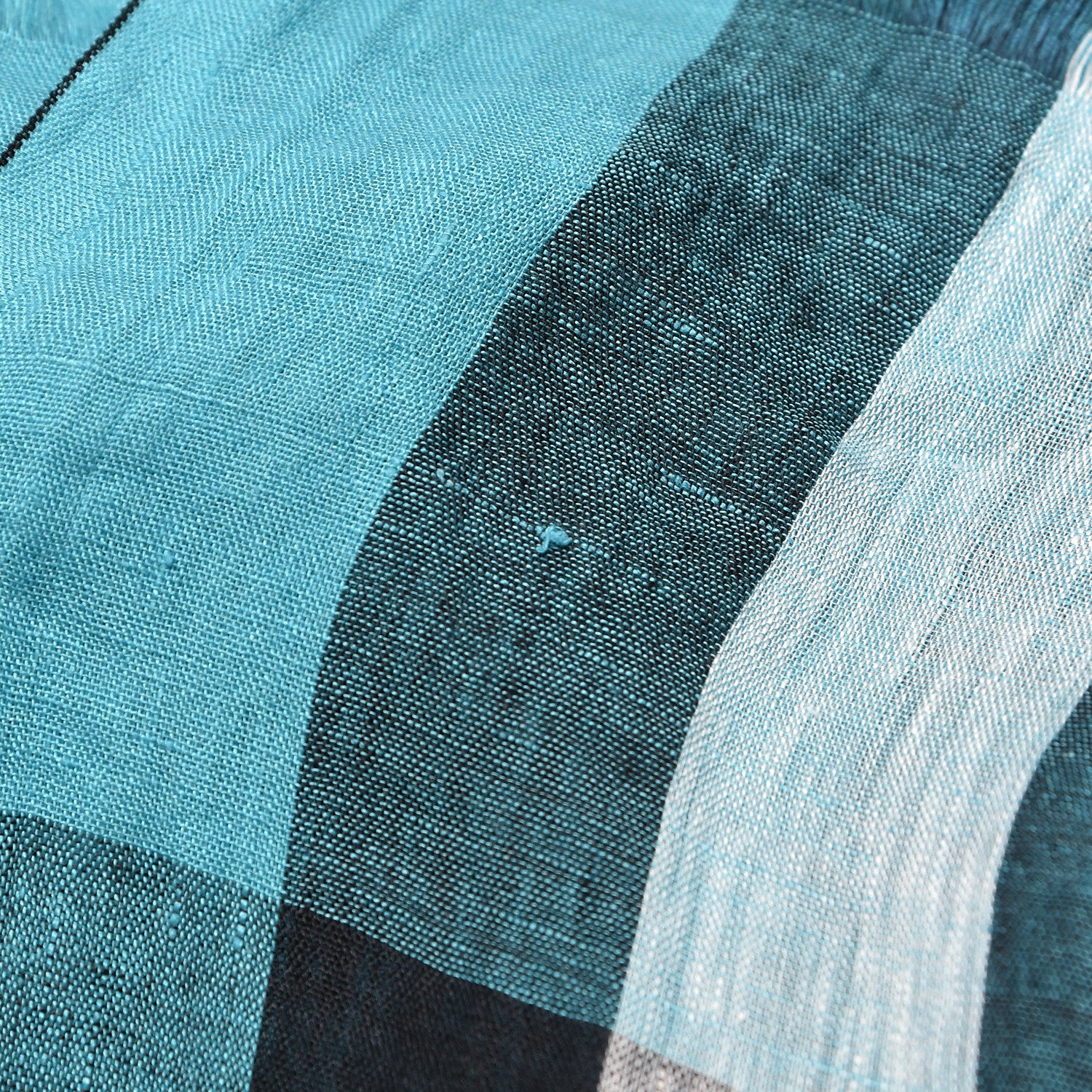 Burberry Linen Giant Exploded Check Scarf Cyan Green 6 of 6