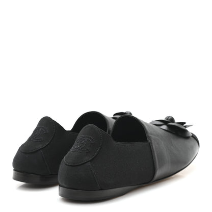 Chanel Calfskin Grosgrain Camellia Mocassin Loafers 41 Black 5 of 11