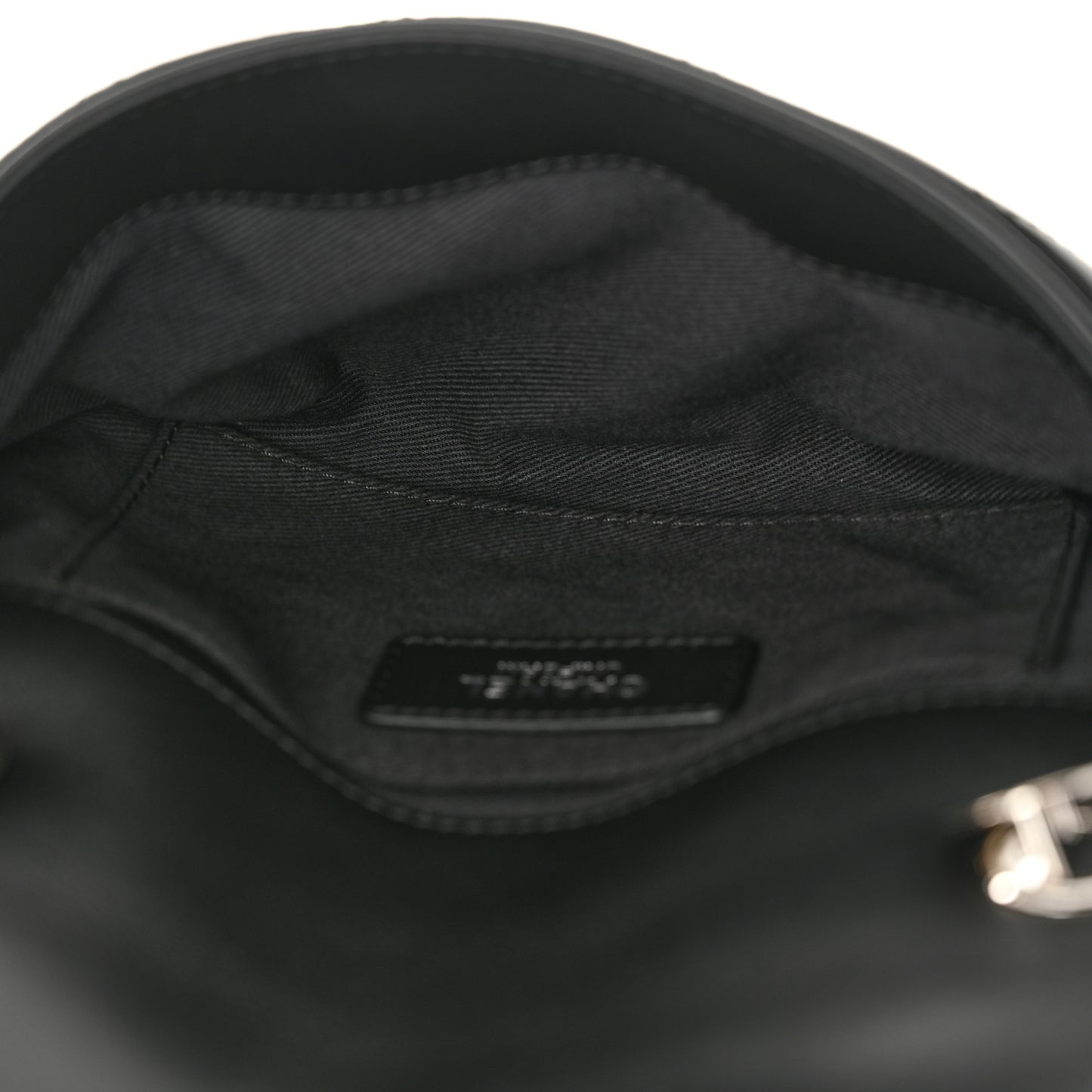 Calfskin Quilted CC Uniform Flap Belt Bag Black