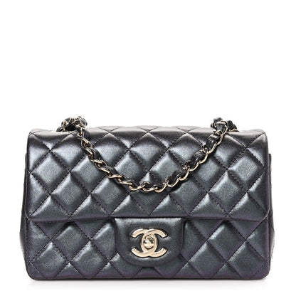 Chanel Iridescent Lambskin Quilted Mini Rectangular Flap Black 1 of 10