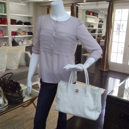 Chanel Caviar Cerf Shopper Tote White 2 of 13