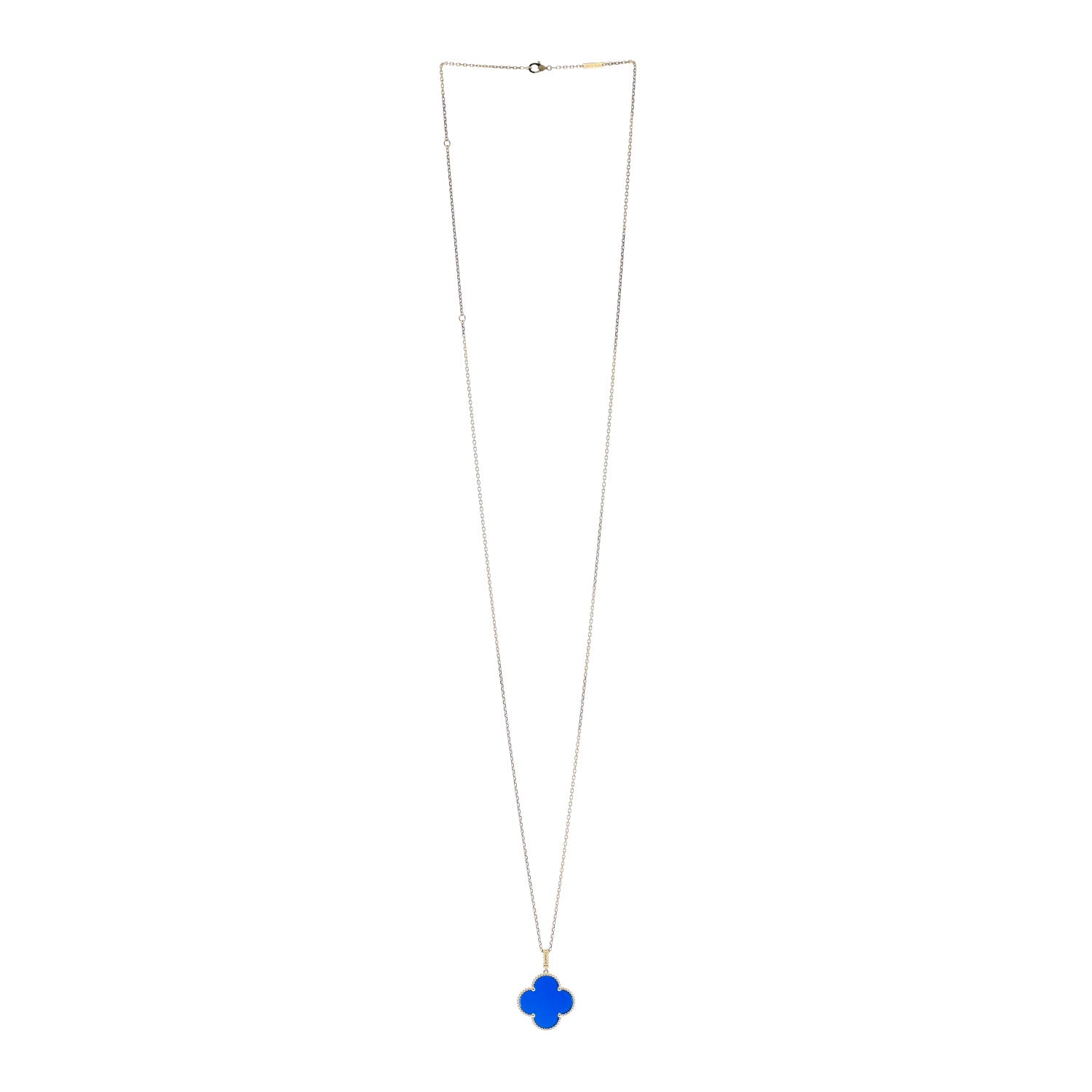 Van Cleef & Arpels 18K Yellow Gold Blue Agate Magic Alhambra Long Necklace 3 of 7