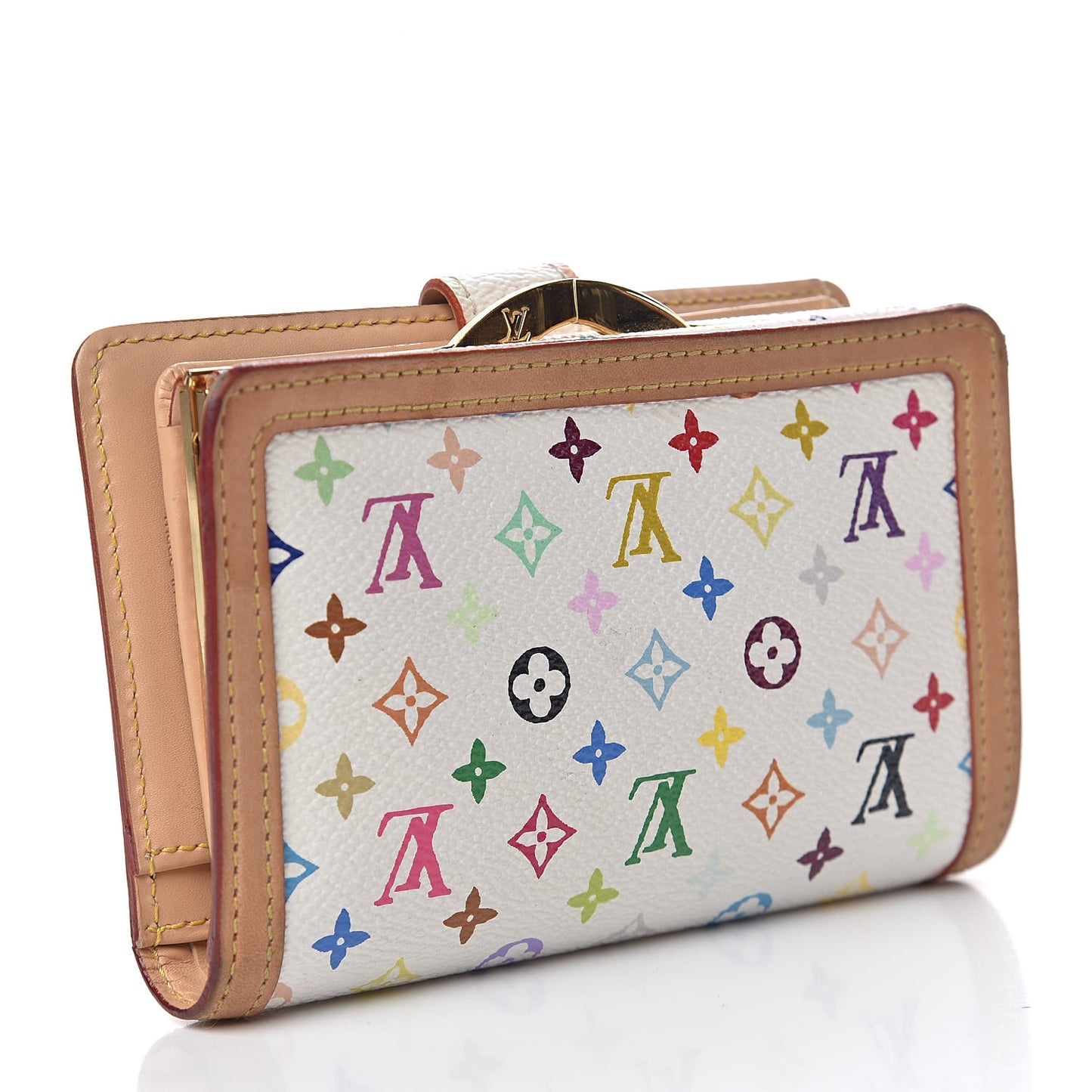 Monogram Multicolor French Purse Wallet White
