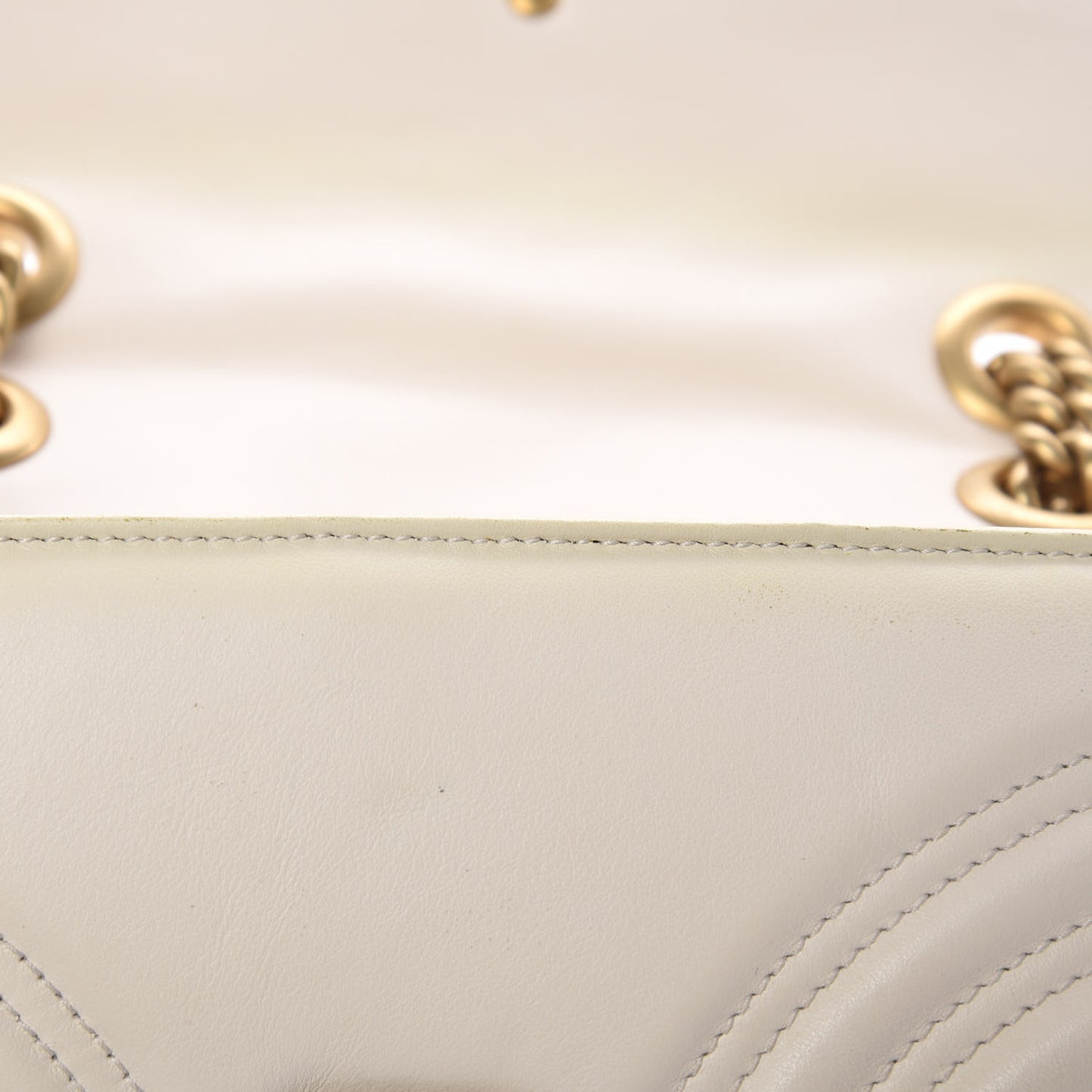 Calfskin Matelasse Mini GG Marmont Shoulder Bag White