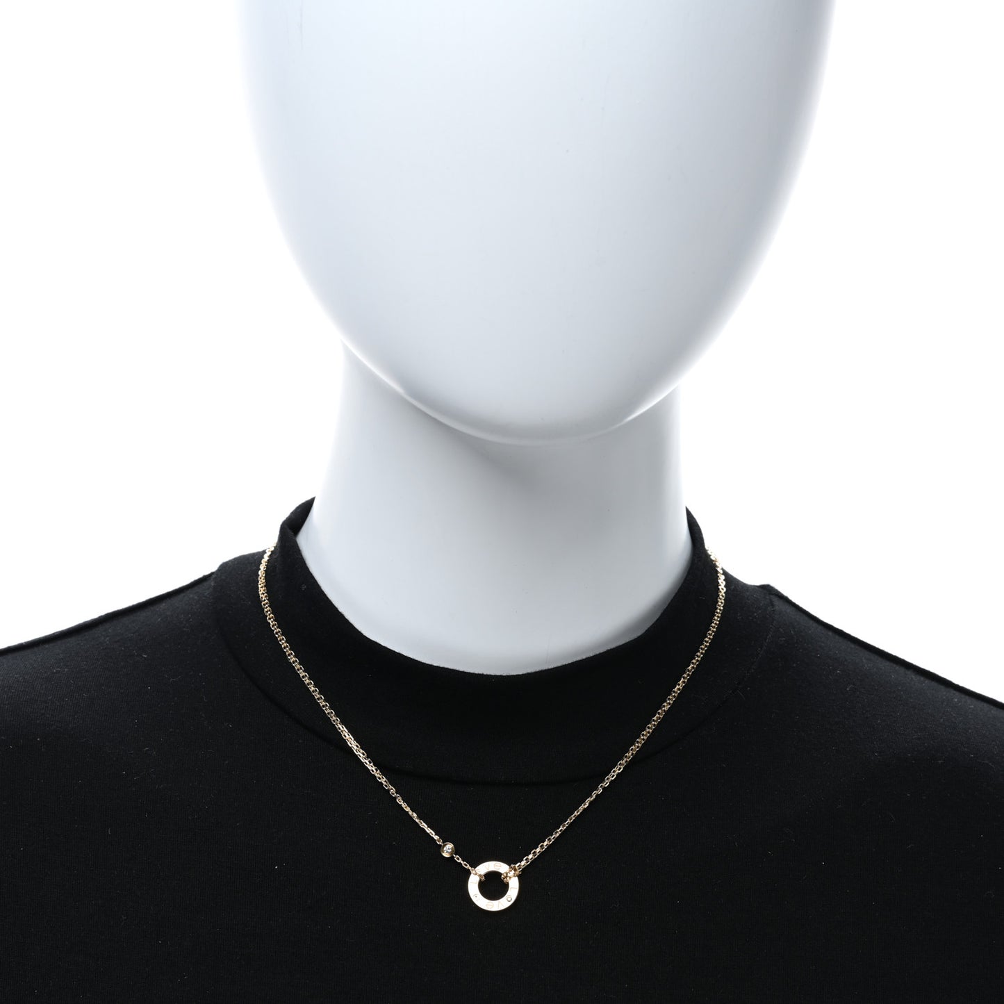 18K Yellow Gold 2 Diamond LOVE Necklace