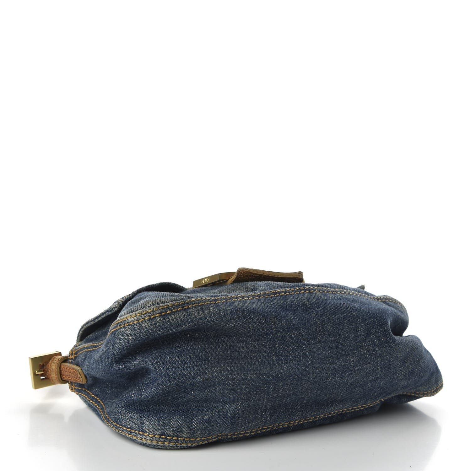 Fendi Denim Lizard Mini Mama Baguette Blue 4 of 10