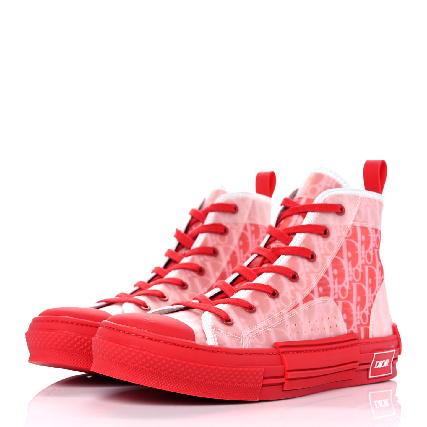 Technical Canvas Oblique Mens B23 High Top Sneakers 46 Red