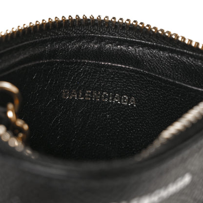 Balenciaga Grained Calfskin Coin Card Holder Black 6 of 9