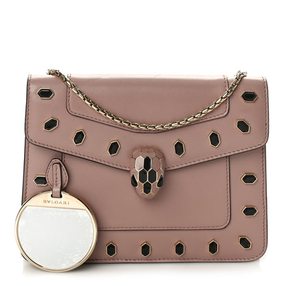 Bulgari Calfskin Scaglie Studs Serpenti Forever Crossbody Desert Quartz 1 of 7