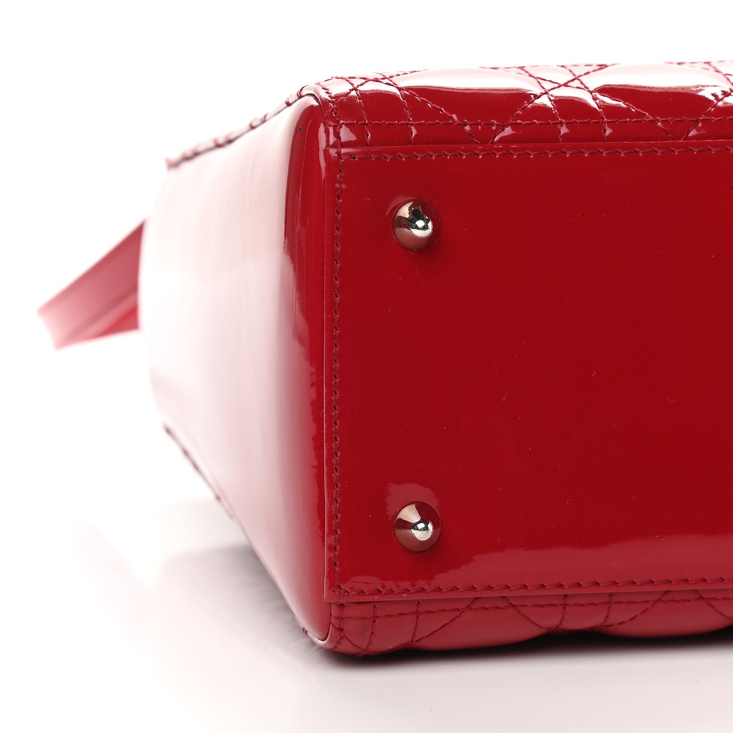 Patent Cannage Medium Lady Dior Red