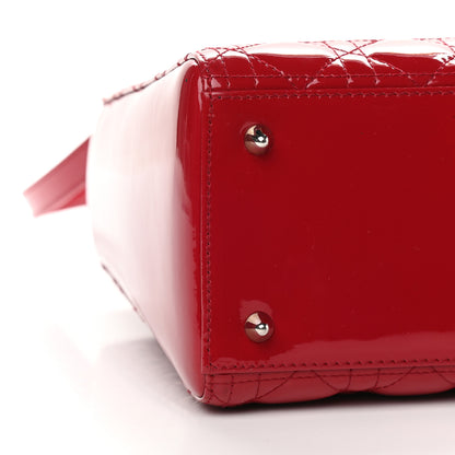 Christian Dior Patent Cannage Medium Lady Dior Red 8 of 9