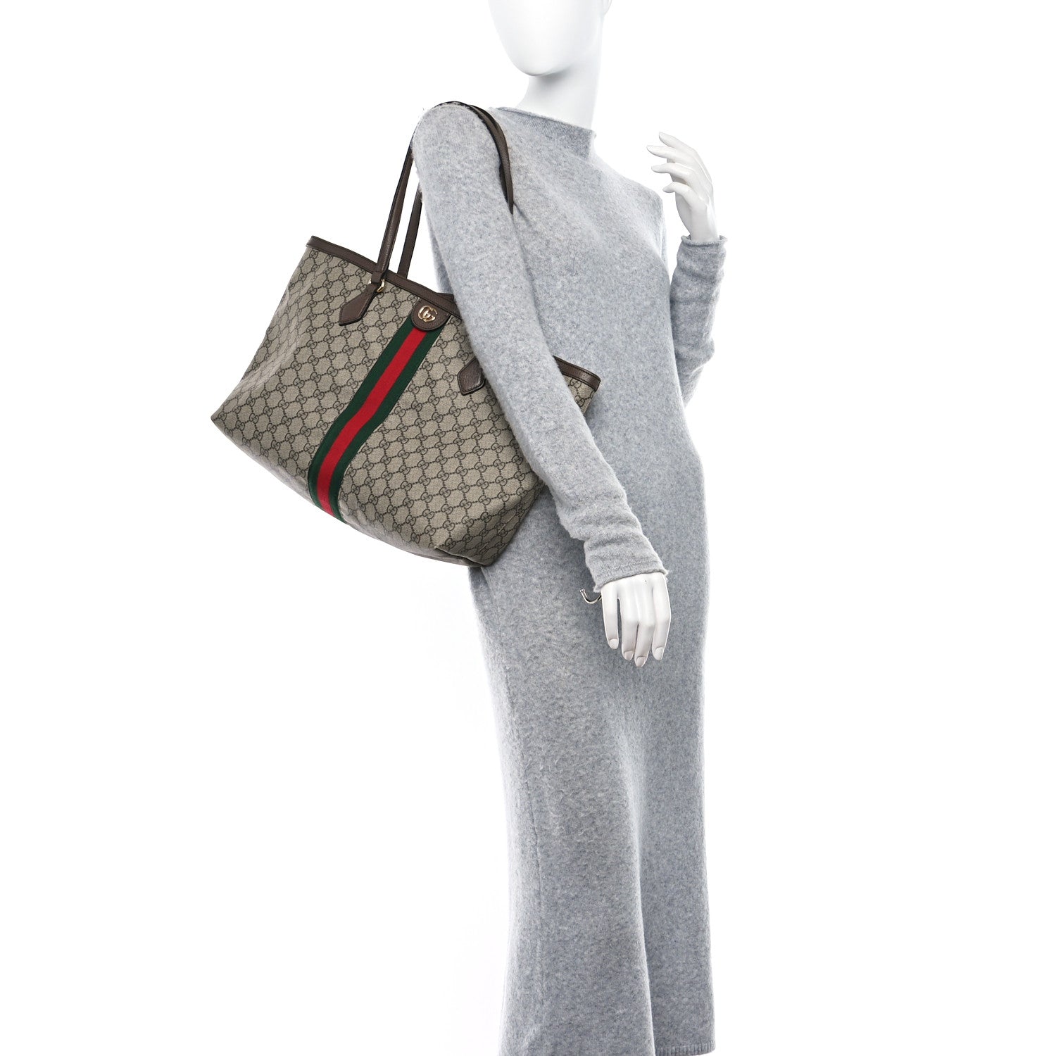 Gucci GG Supreme Monogram Medium Ophidia Shopping Tote Brown 2 of 13