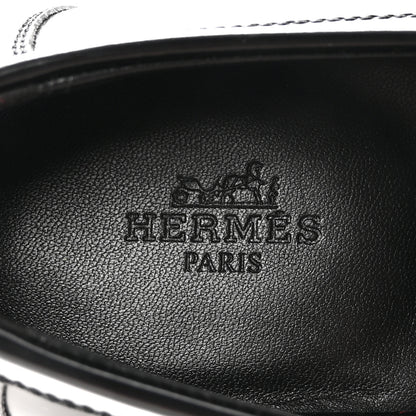 Hermes Glazed Calfskin Medor Studded Fringe Womens Destin Loafer 35 Black 8 of 10