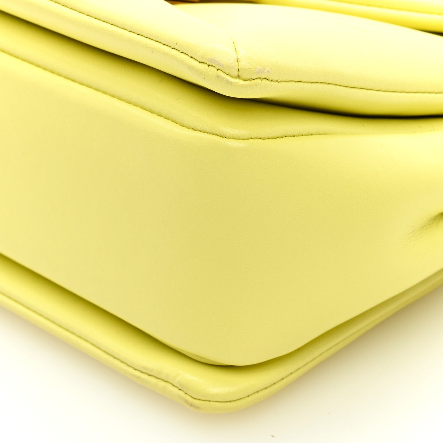 Nappa One Stud Chain Clutch Pale Yellow