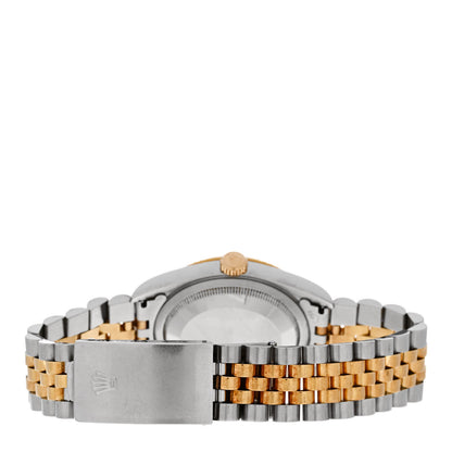 Rolex Stainless Steel 18K Yellow Gold Diamond 36mm Oyster Perpetual Datejust Watch Champagne 16233 3 of 4