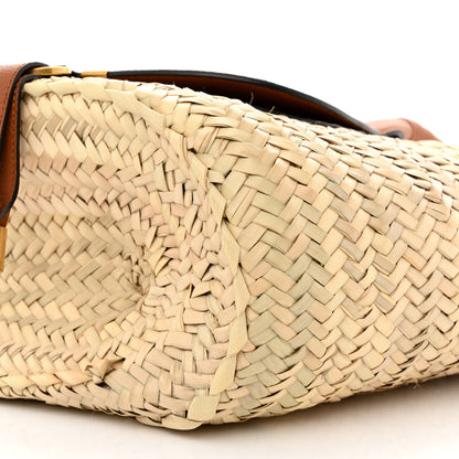 Chloe Raffia Small Grain Calfskin Medium Marcie Basket Tan 10 of 12