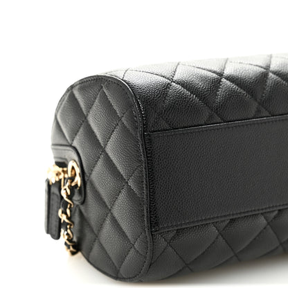 Chanel Caviar Quilted Barrel Clutch With Chain Black 9 of 11