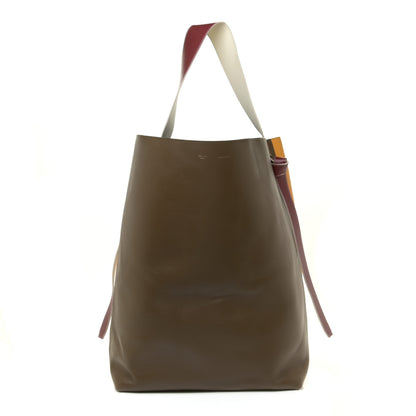 Celine Shiny Smooth Calfskin Twisted Cabas Yellow Khaki 1 of 19