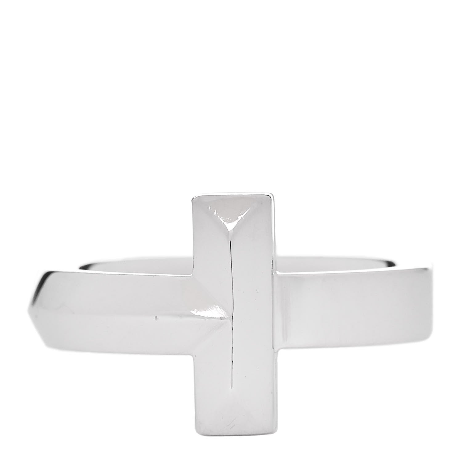 Tiffany 18K White Gold 4.5mm T T1 Wide Ring 57 8 1 of 5