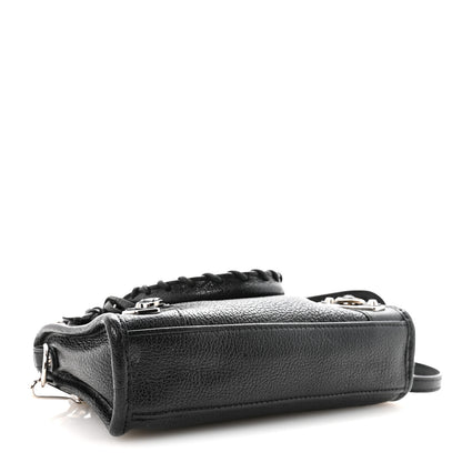 Balenciaga Chevre Silver Metallic Edge Hardware Nano City Black 5 of 10