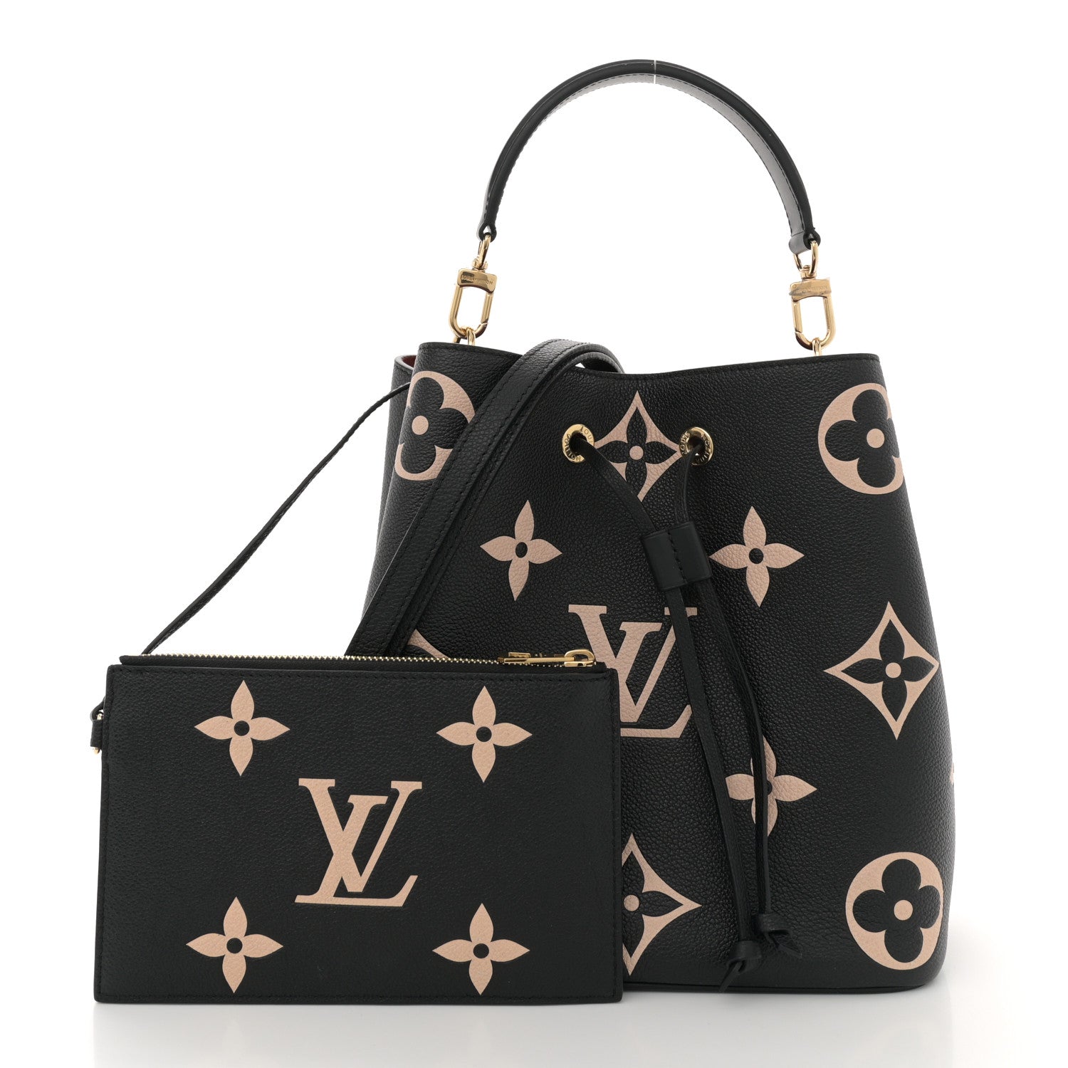 Louis Vuitton Empreinte Monogram Giant Neonoe MM Black Beige 3 of 14