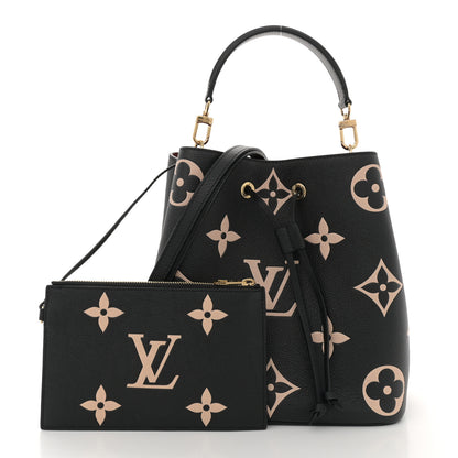 Louis Vuitton Empreinte Monogram Giant Neonoe MM Black Beige 3 of 14