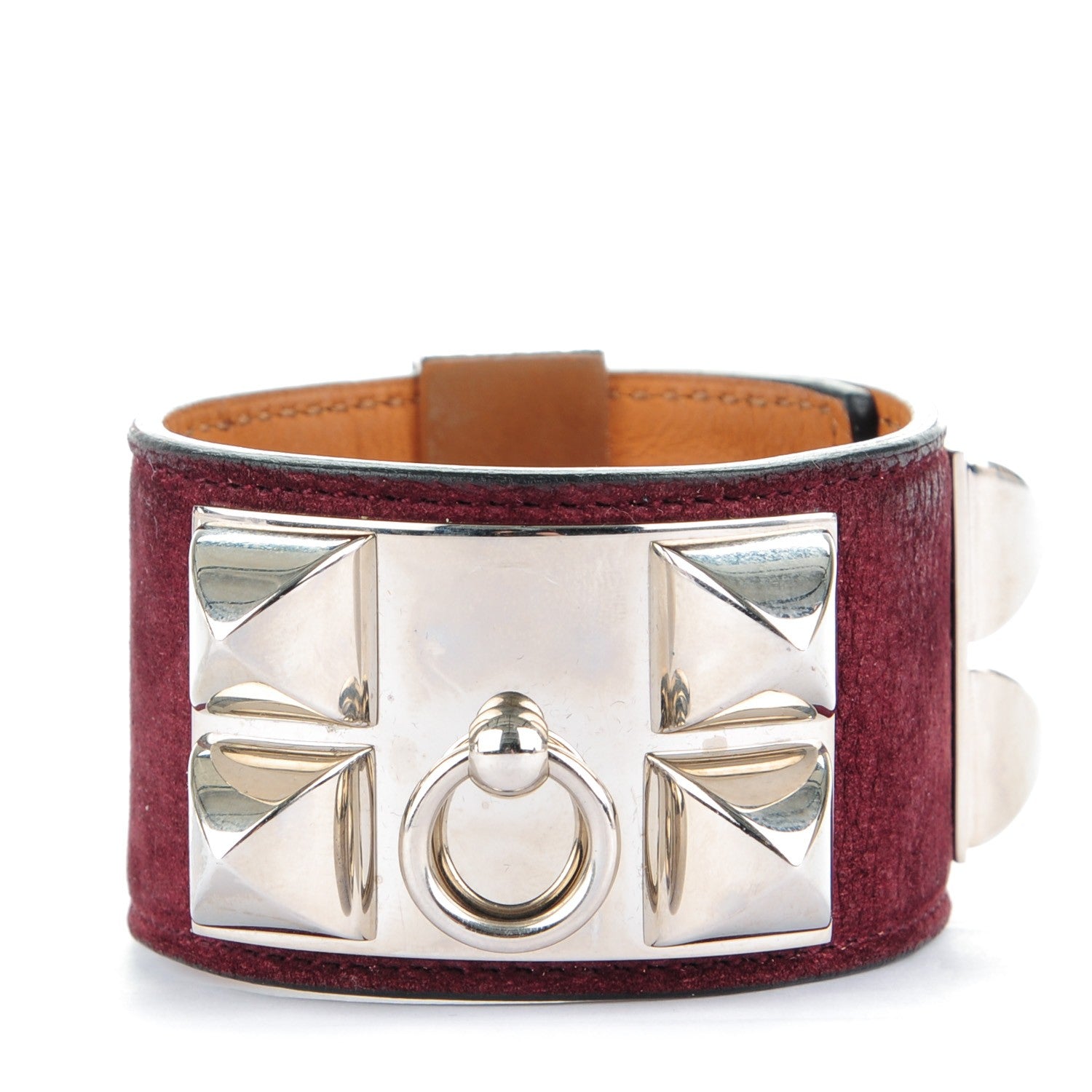 Hermes Taurillon Gaucho Collier de Chien CDC Bracelet Prune 1 of 7