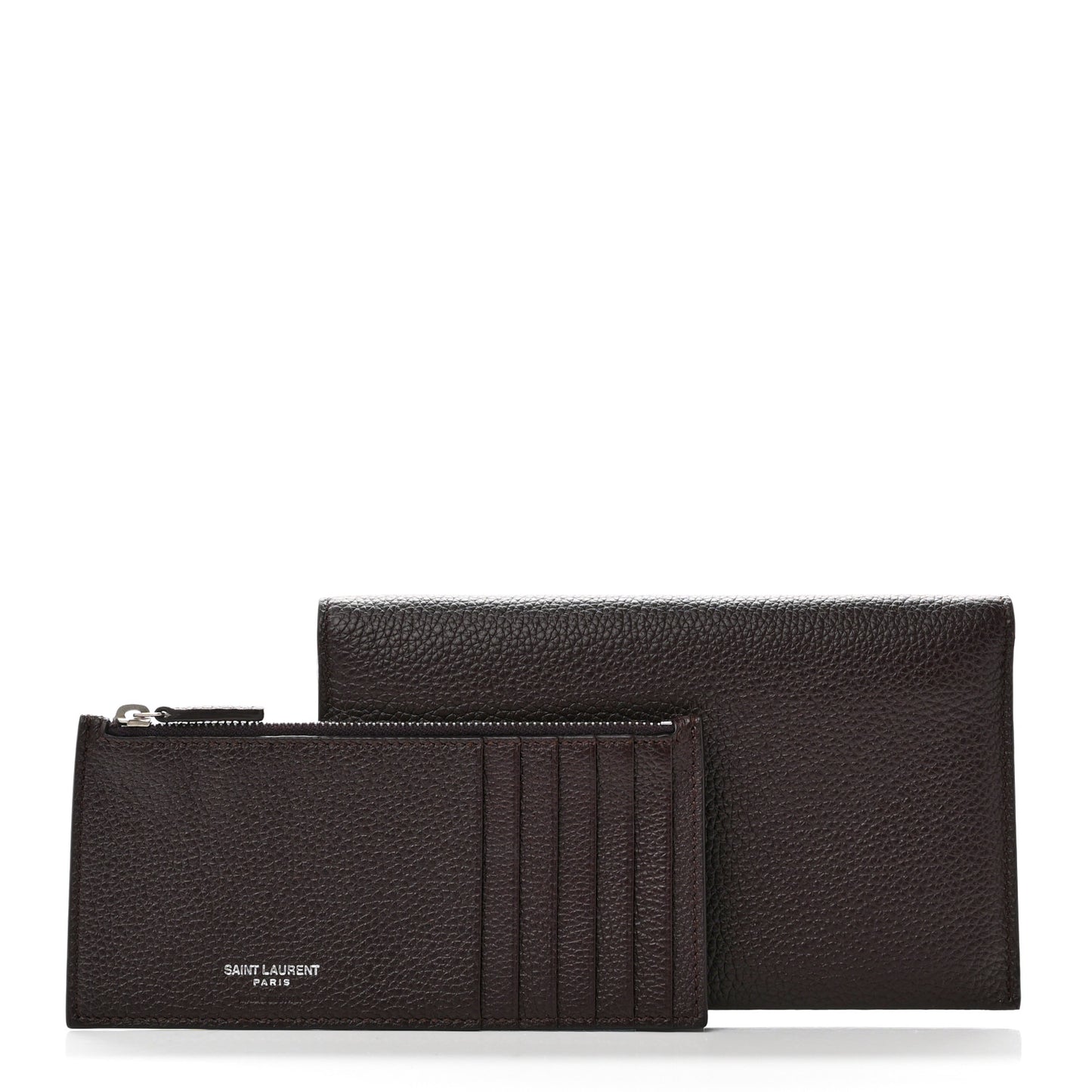 Grained Calfskin Souple Thin Wallet Amaranto