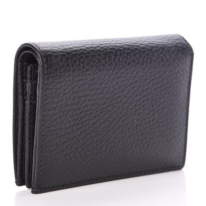 Gucci Pebbled Calfskin GG Marmont Card Case Black 3 of 9