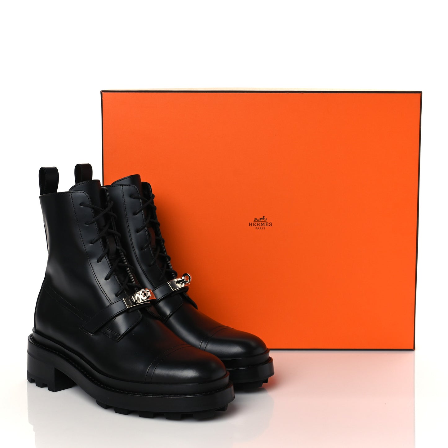 Glossed Calfskin Funk Ankle Boots 37.5 Black