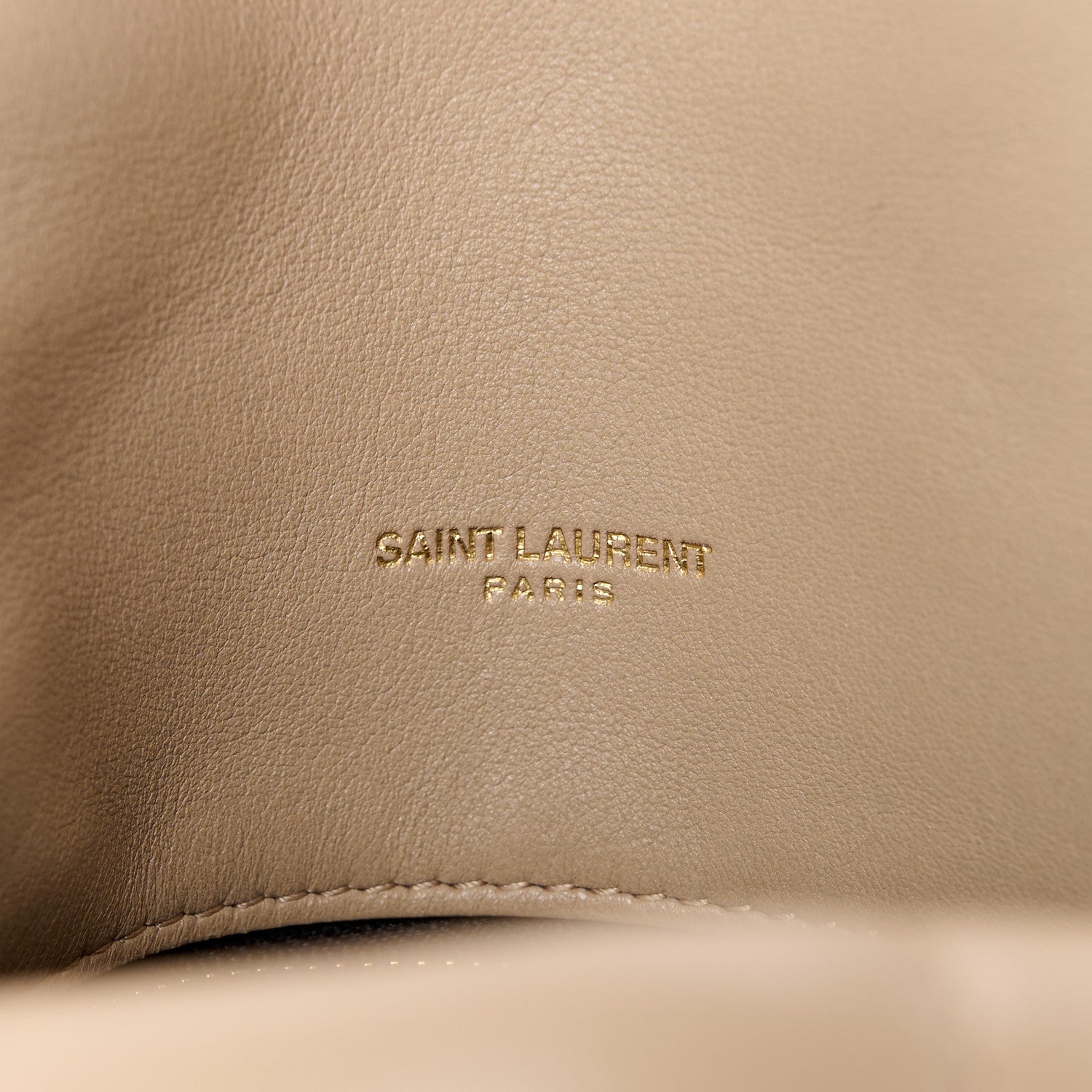 Saint Laurent Lambskin Quilted Small Loulou Puffer Monogram Chain Satchel Dark Beige 6 of 11
