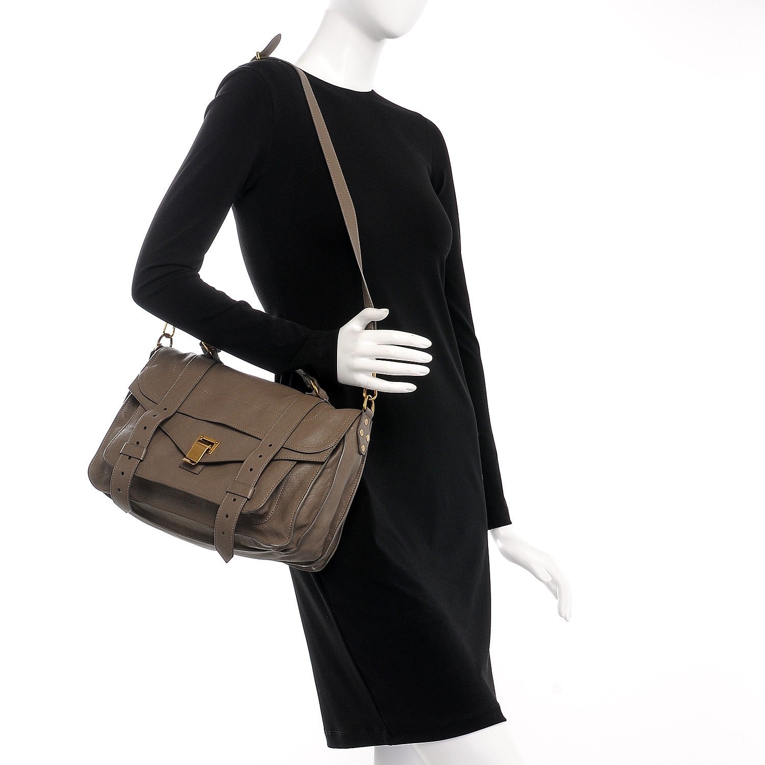 Proenza Schouler Lambskin Medium PS1 Satchel Smoke 2 of 9