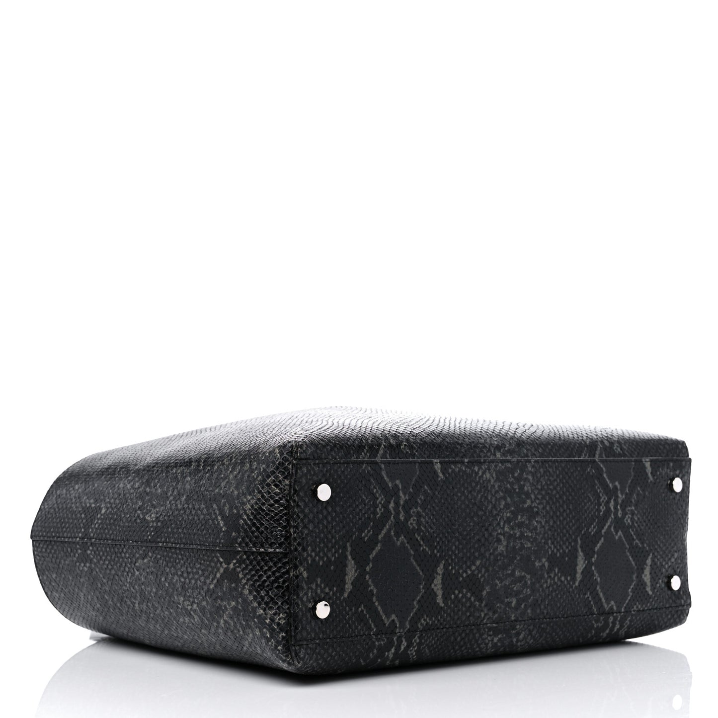 Snakeskin Embossed Calfskin JC Tote Anthracite