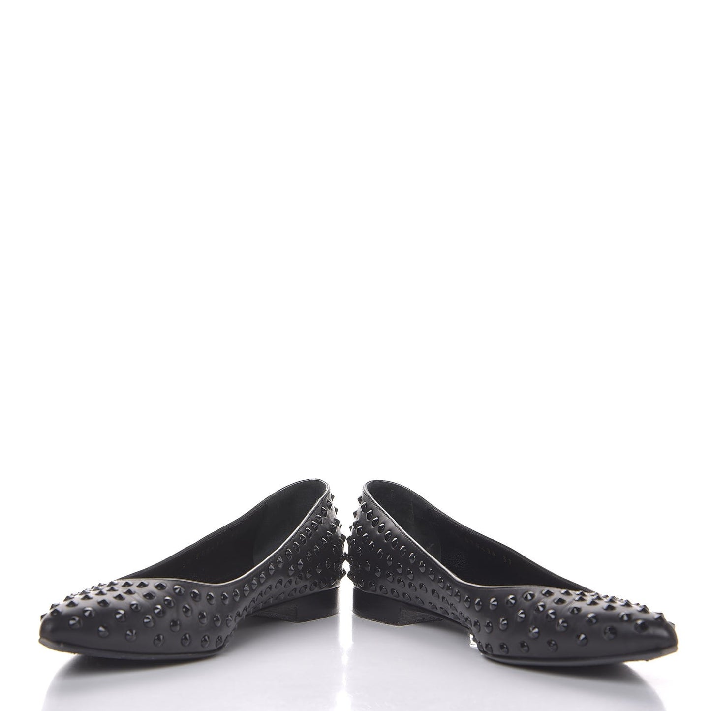 Calfskin Studded Paris Ballerina Flats 37 Black
