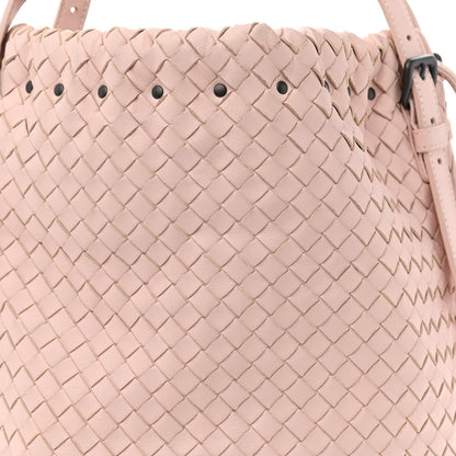 Bottega Veneta Nappa Intrecciato Drawstring Tassel Bucket Pink 14 of 23