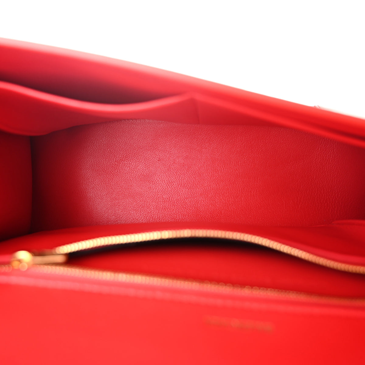 Shiny Box Calfskin Medium Hourglass Top Handle Bag Bright Red