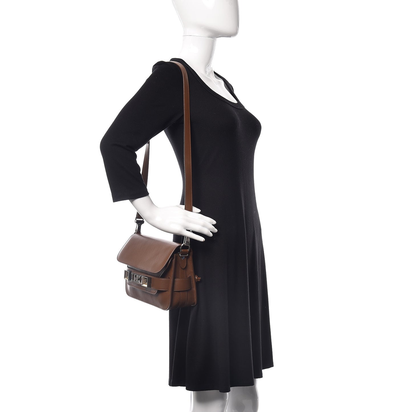 Calfskin Mini PS11 Classic Shoulder Bag Hazelnut