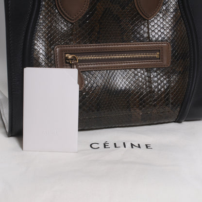 Celine Python Mini Tri-Color Luggage Green 7 of 10