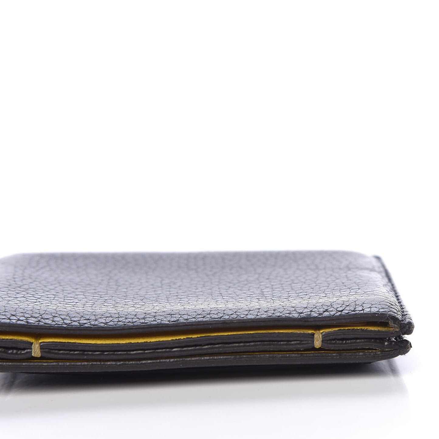 Drummed Calfskin Gusset Card Holder Black