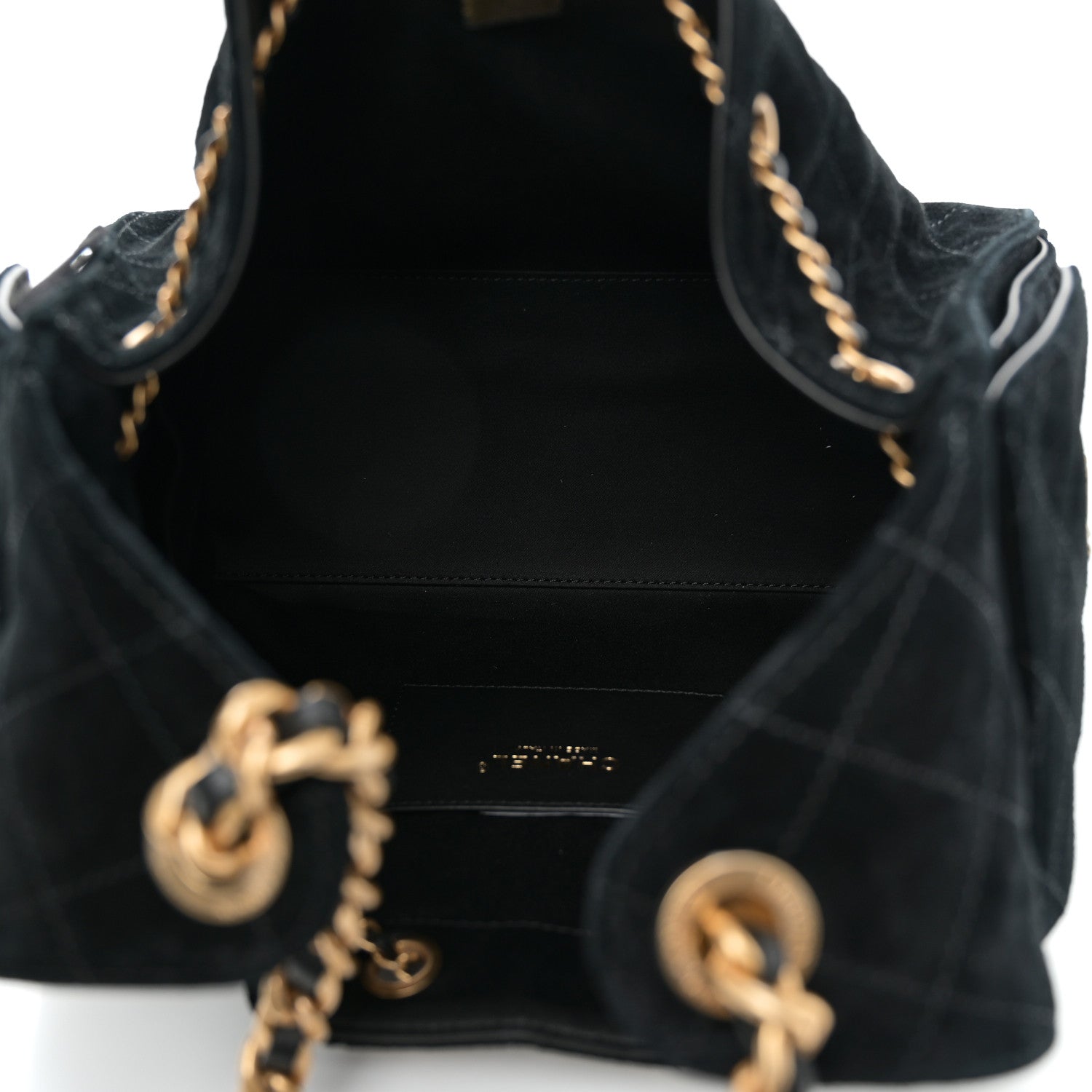 Chanel Suede Quilted Small Chanel 25 Handbag Black 5 of 11