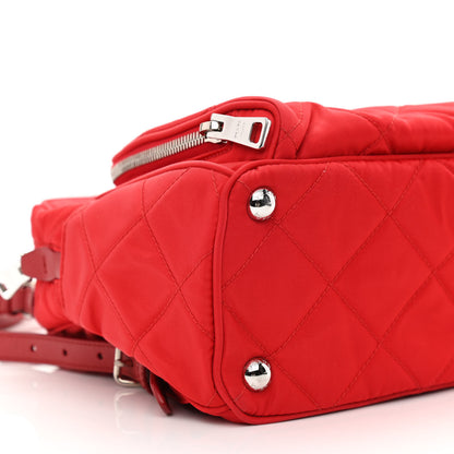 Prada Nylon Tessuto Impuntu Quilted Backpack Rosso 11 of 12