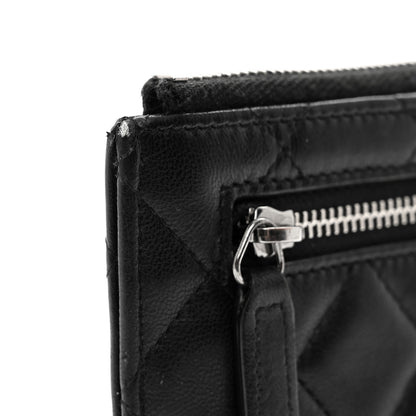 Chanel Lambskin Quilted Zip Pouch Black 9 of 13